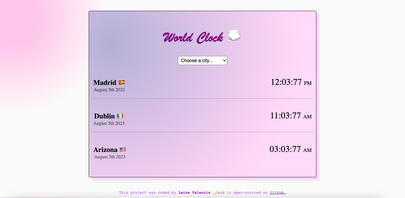 world clock application